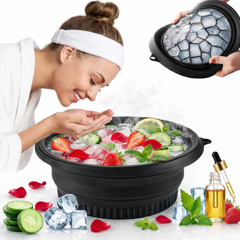 Collapsible Face Tub for Ice Bath, Facial Ice Plunge Bowl, Ice Water Facials at Home