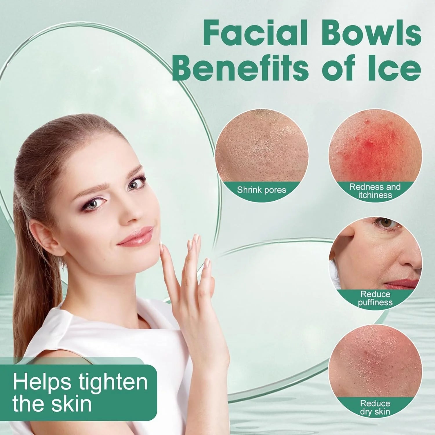 Collapsible Face Tub for Ice Bath, Facial Ice Plunge Bowl, Ice Water Facials at Home